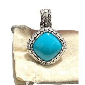 Premier Designs Women Pendant Jewelry Blue Acrylic Silver Tone Holiday Gift